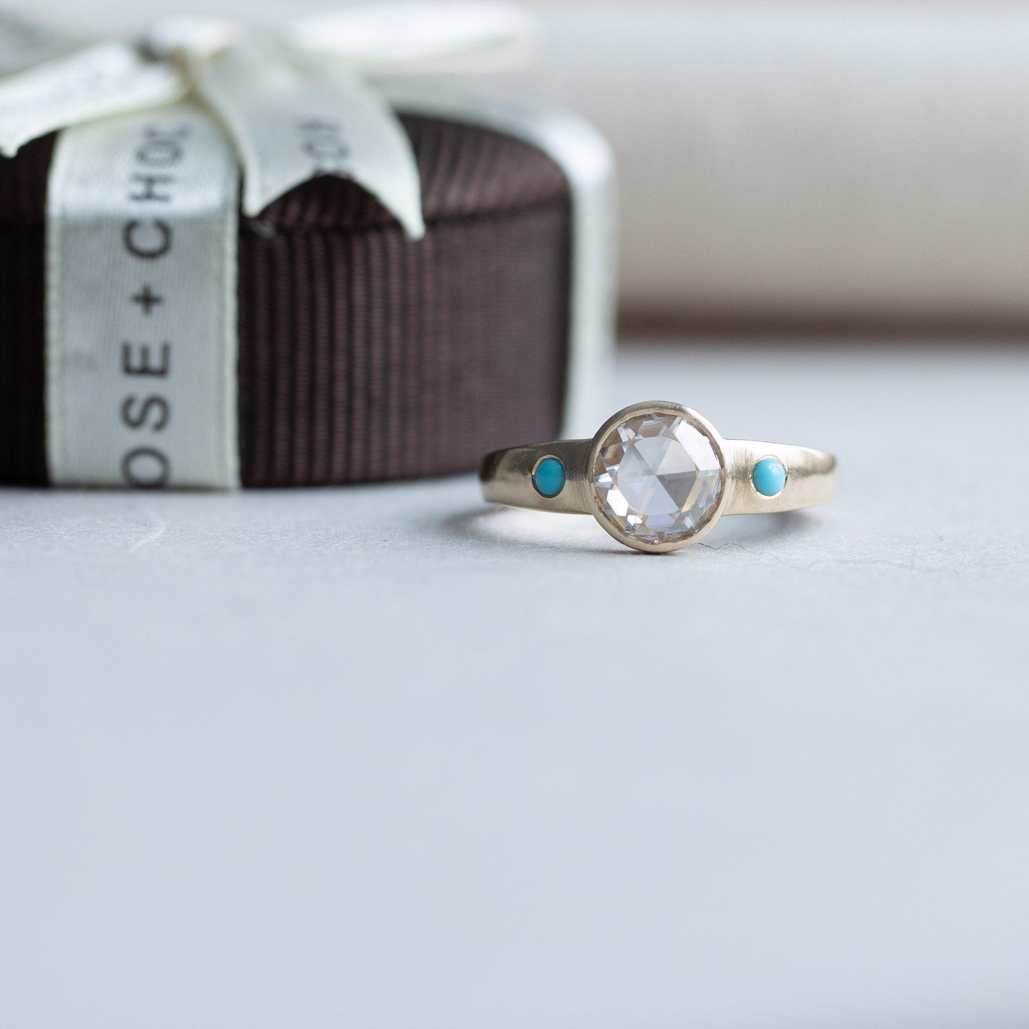 14K Moissanite Rose Cut Ring