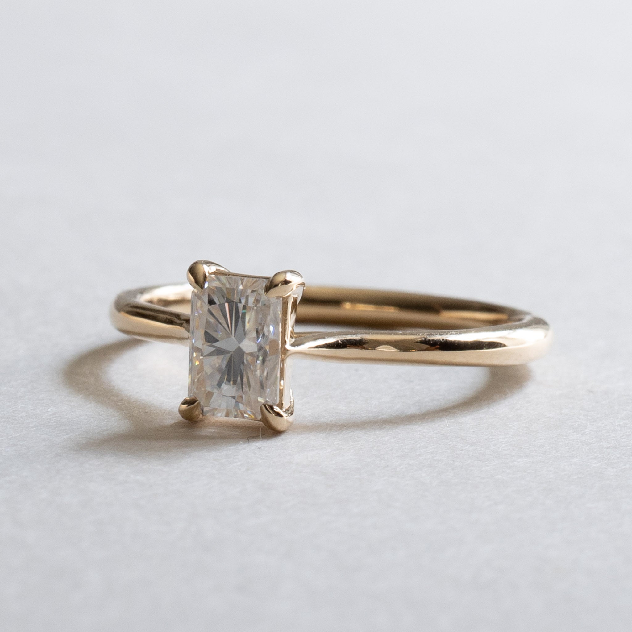 14k Moissanite Emerald Cut Ring