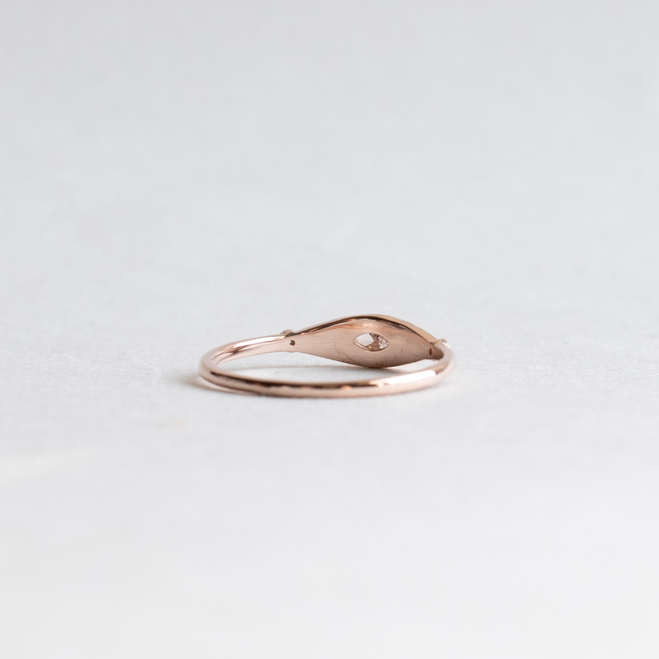 14K Rose Marquise Lab Diamond Ring