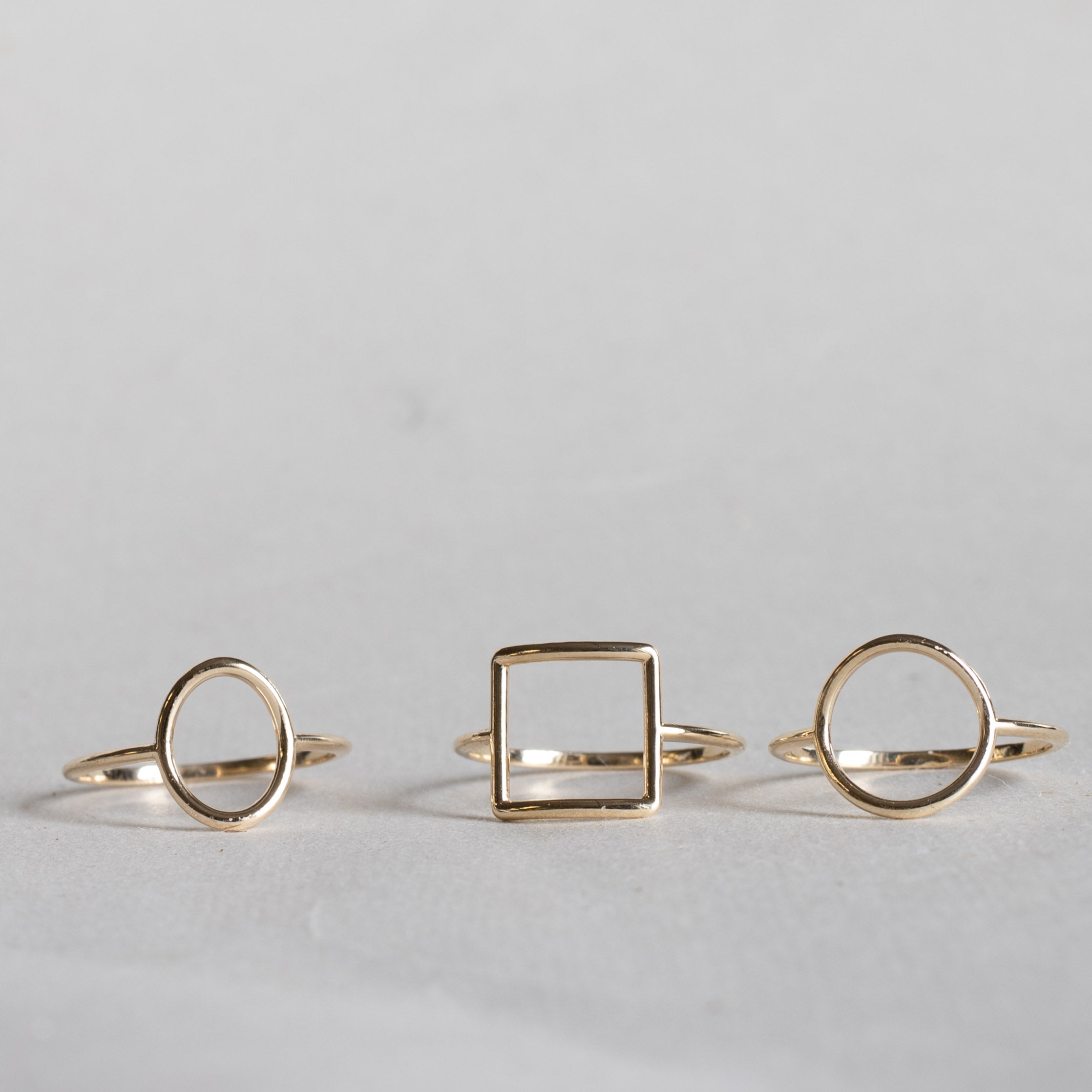 14K Yellow Gold Open Square Ring