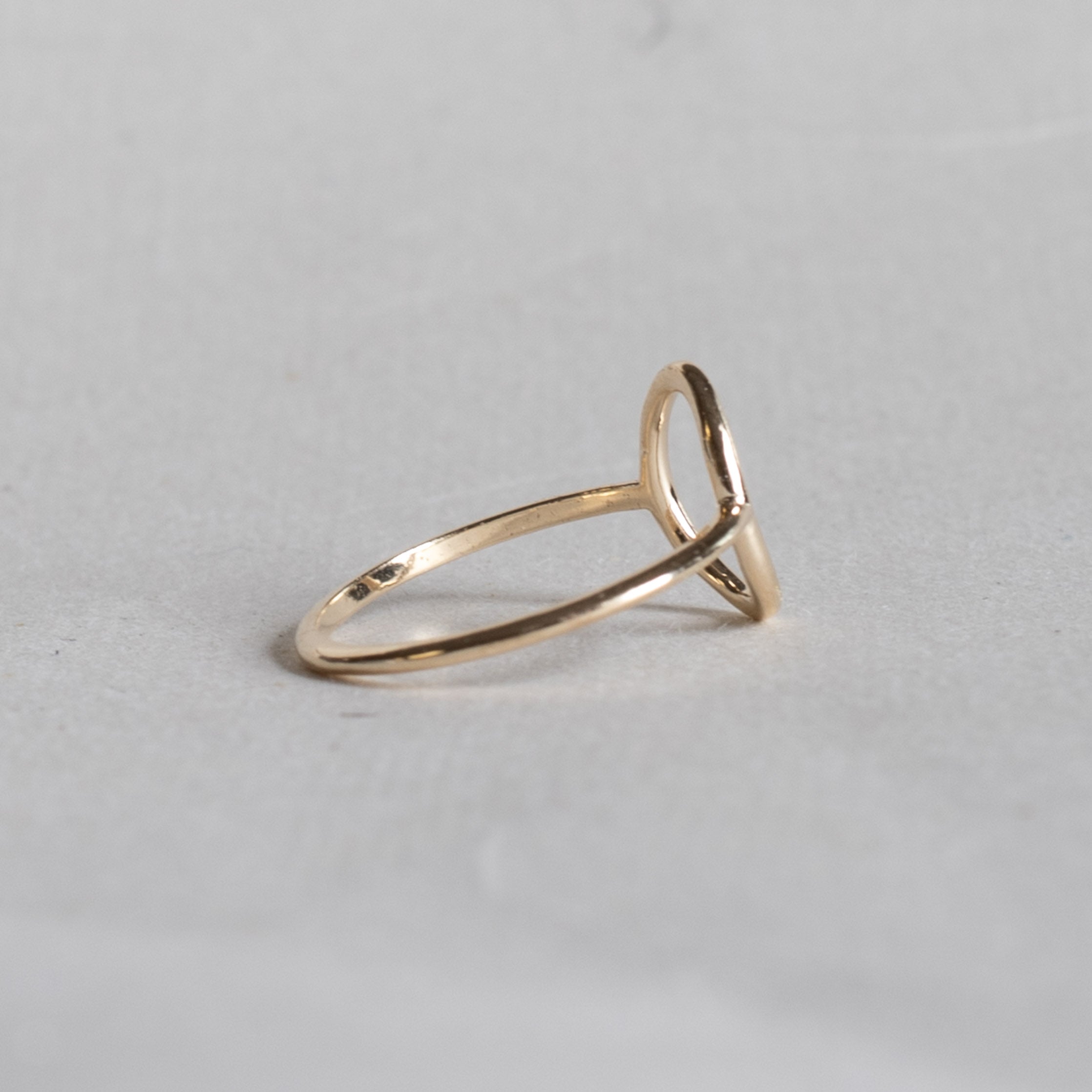 14K Yellow Gold Open Oval Ring