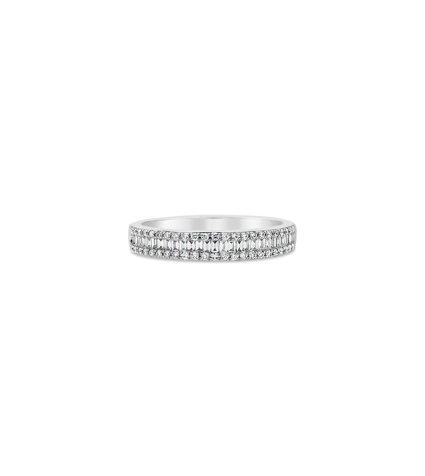Baguette & Round Diamond Band