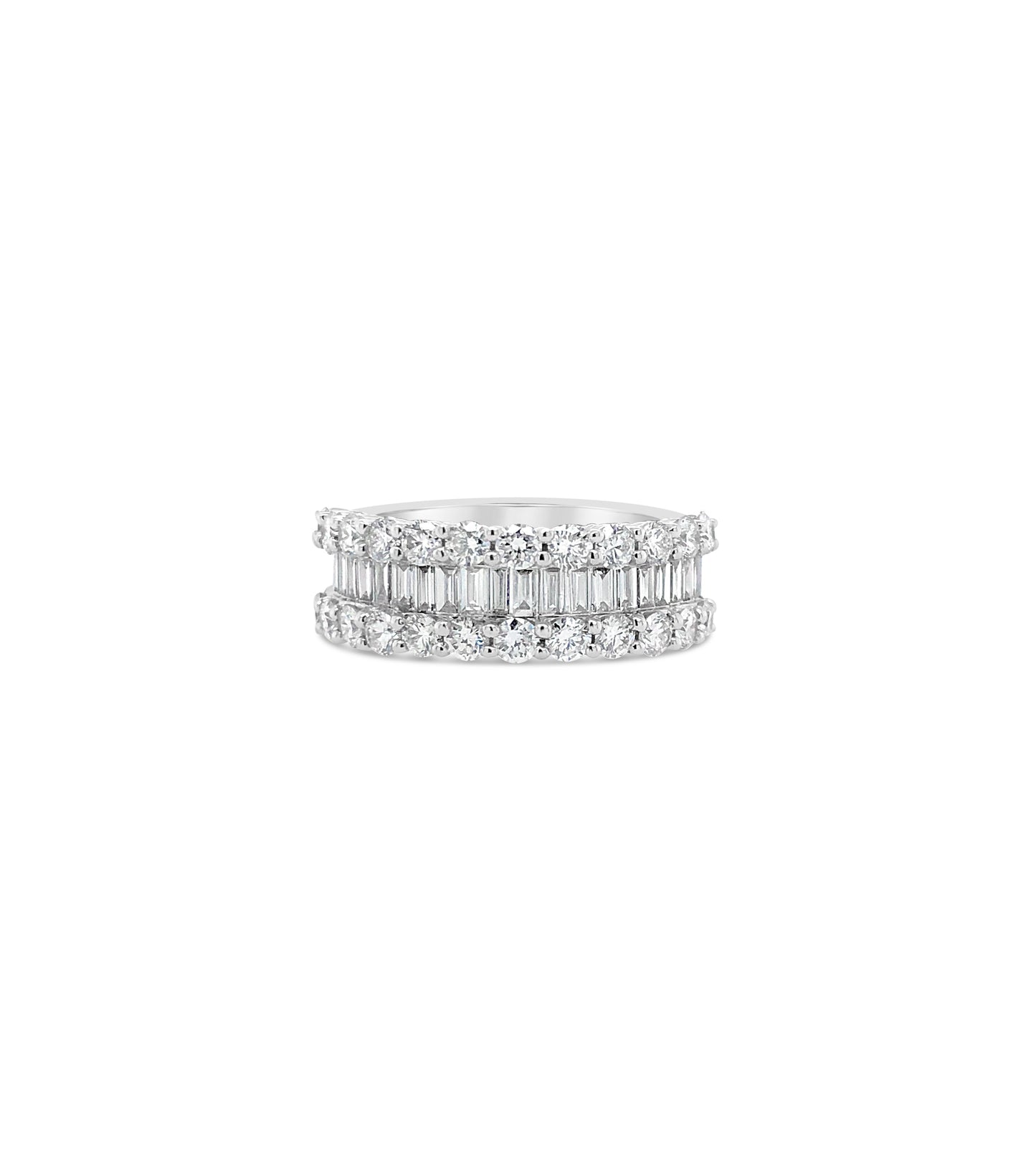 Baguette & Round Diamond Band