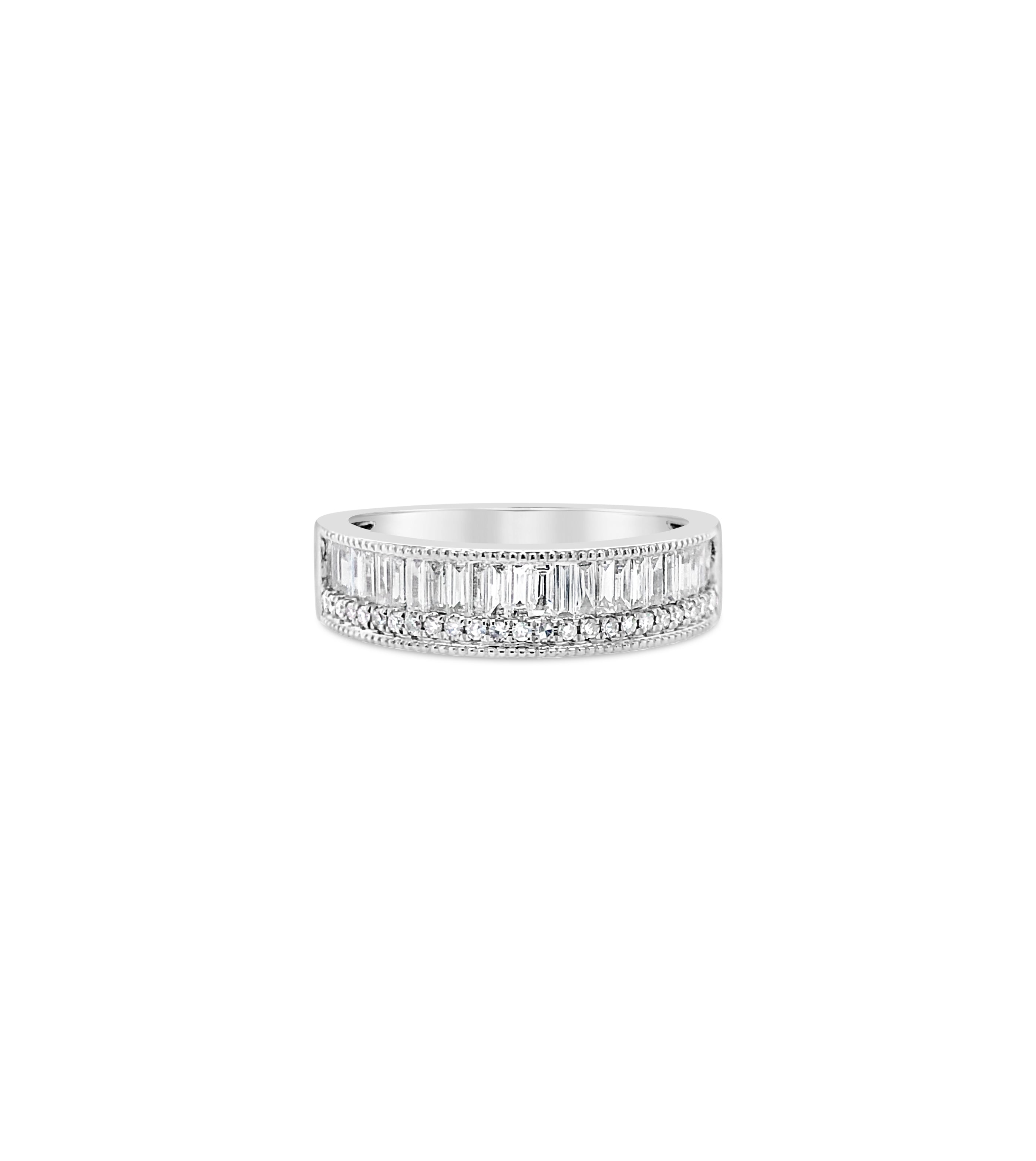 Diamond Baguette & Round Band