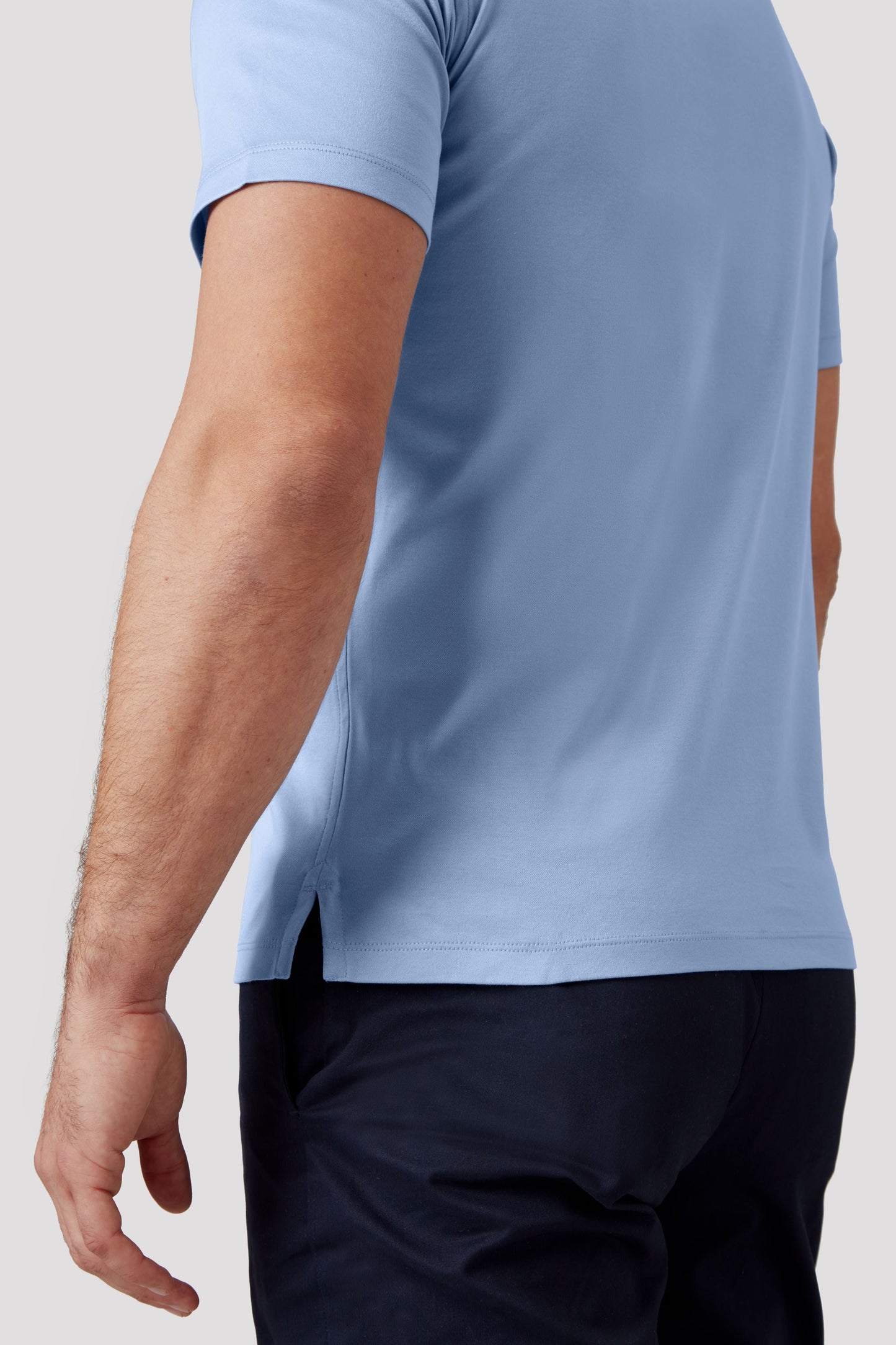 Amalfi Blue Polo Shirt in Egyptian Cotton