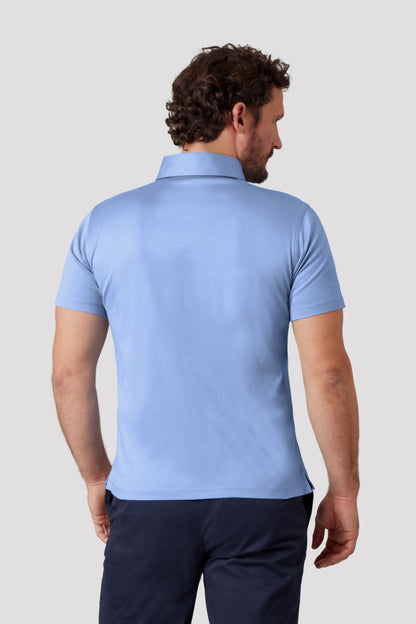 Amalfi Blue Polo Shirt in Egyptian Cotton