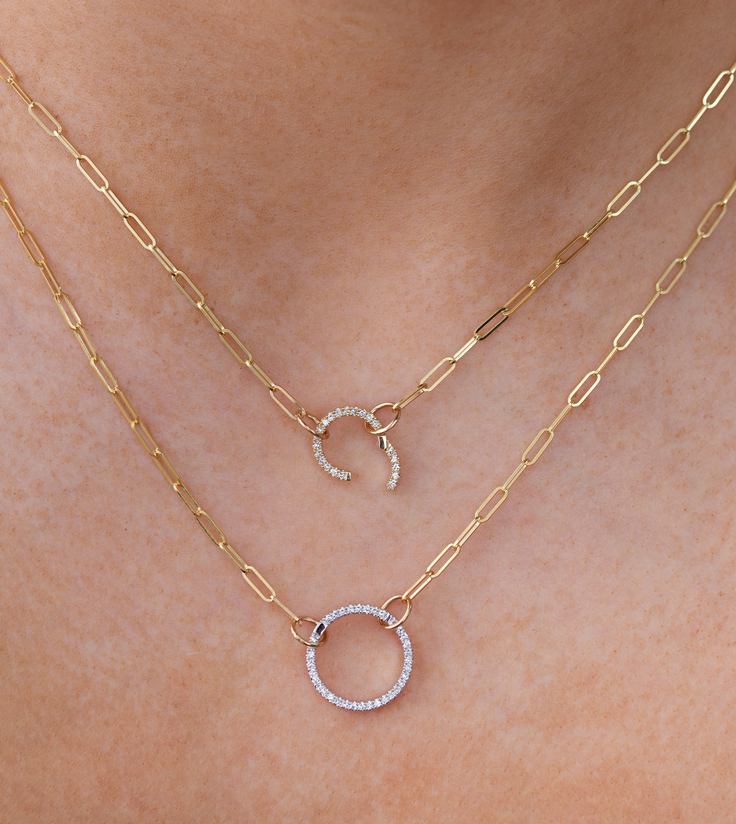 Diamond Round Connector Clasp