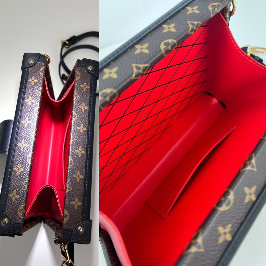 Louis Vuitton Petite Malle Patches Monogram Crossbody Clutch Bag Limited Edition RARE