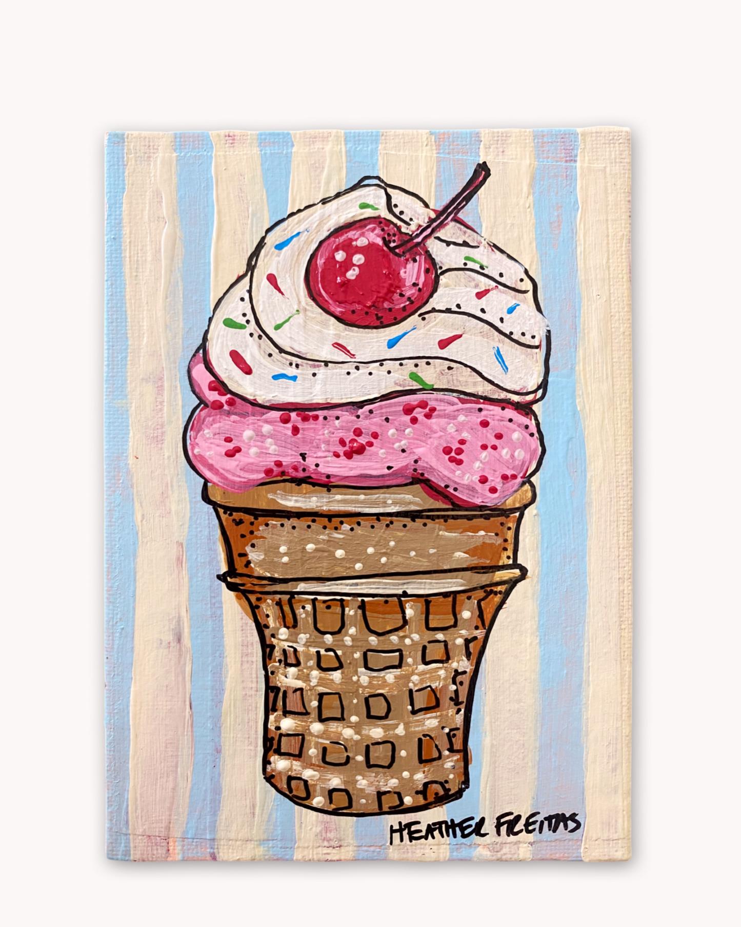 Strawberry Cone ( Original Painting )