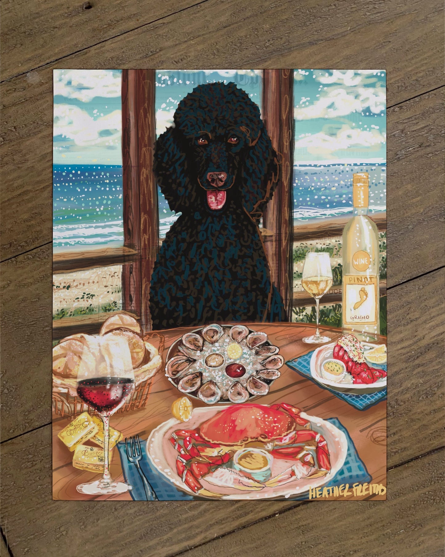 Standard Poodle - Build Your Pet Portrait Paper Print