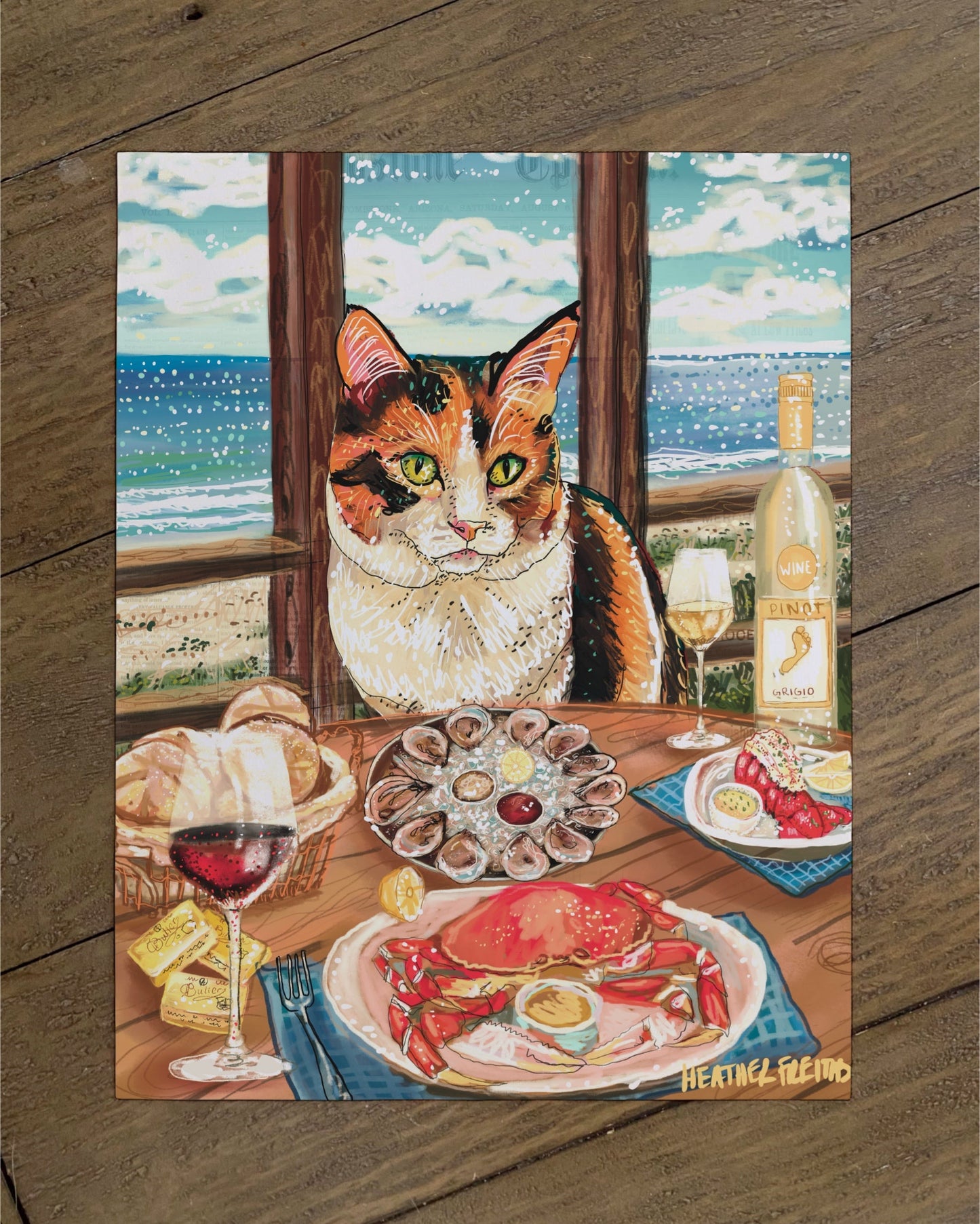 Calico - Build Your Pet Portrait Paper Print