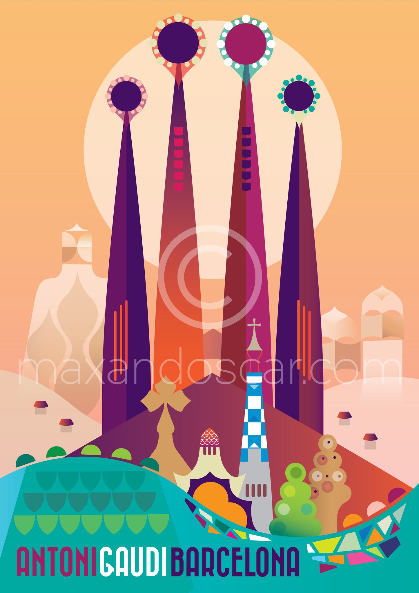 BARCELONA ANTONI GAUDI PRINT