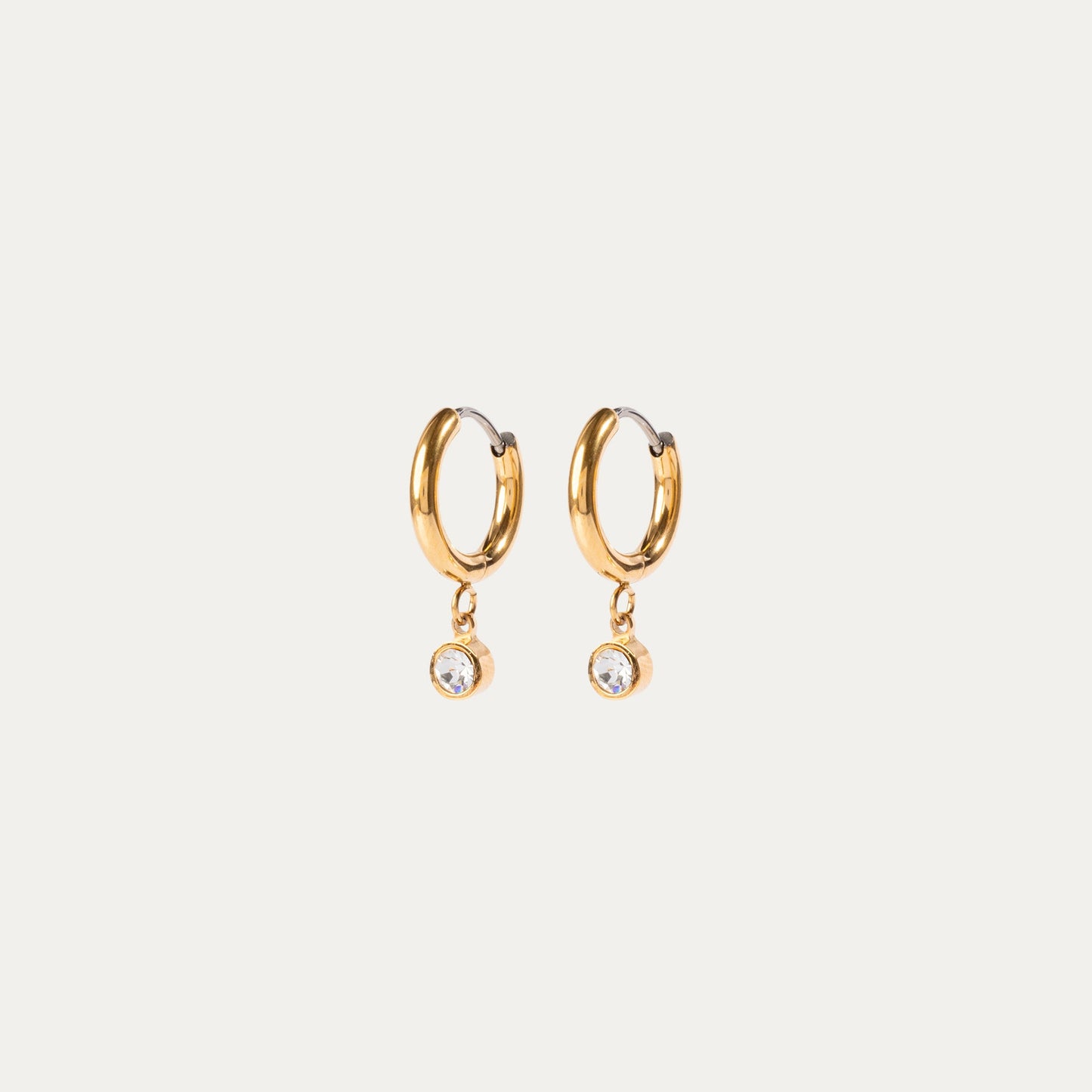 Birthstone Charm Hoop Earrings