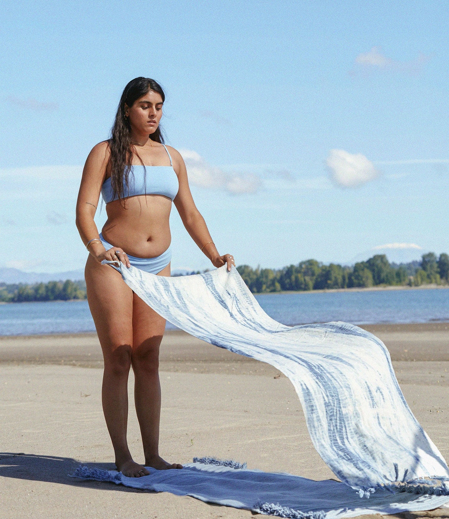 Indigo Moon Shibori - Yoga Towel