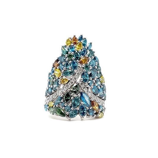 Blue Diamond Cocktail Ring