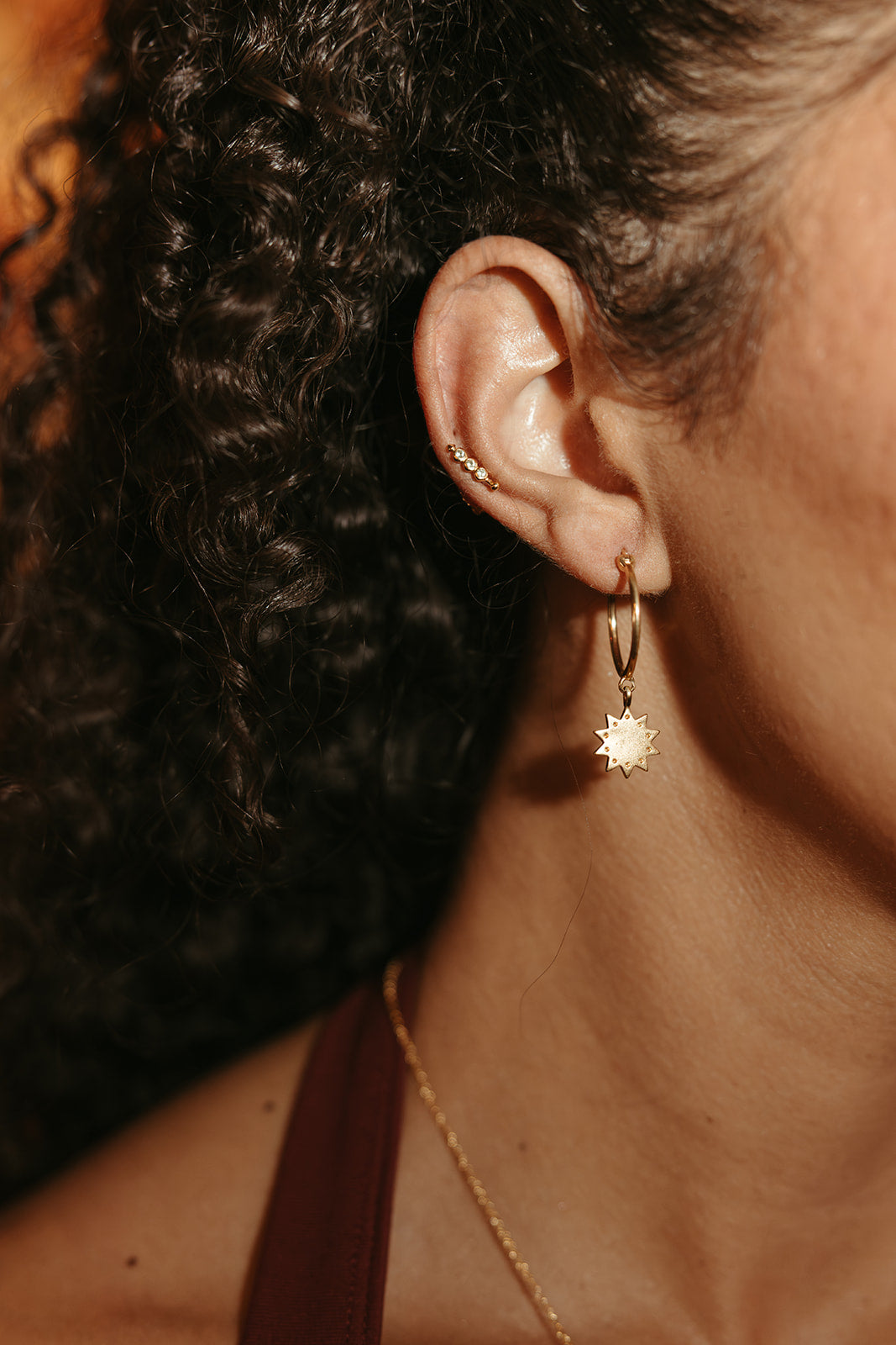 Luster Hoop Earrings - Gold