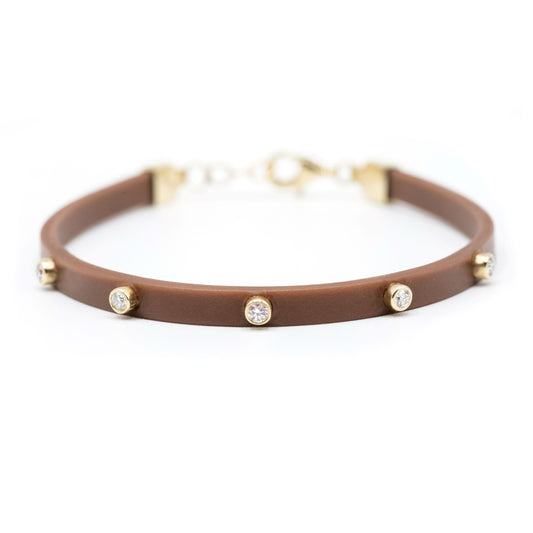 Chocolate Diamond and Rubber Bracelet