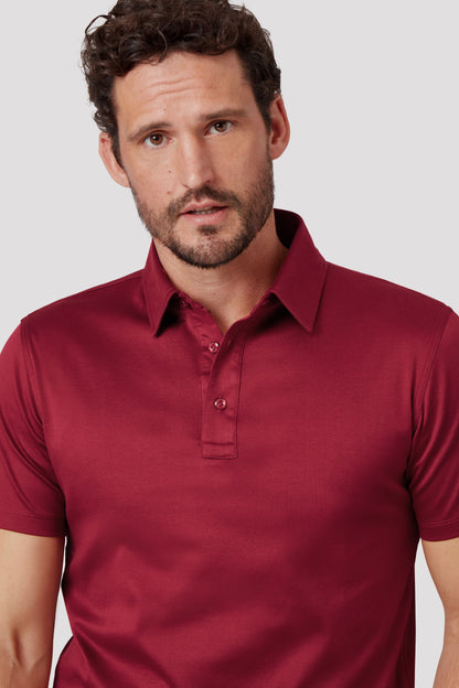 Burgundy Polo Shirt in Egyptian Cotton