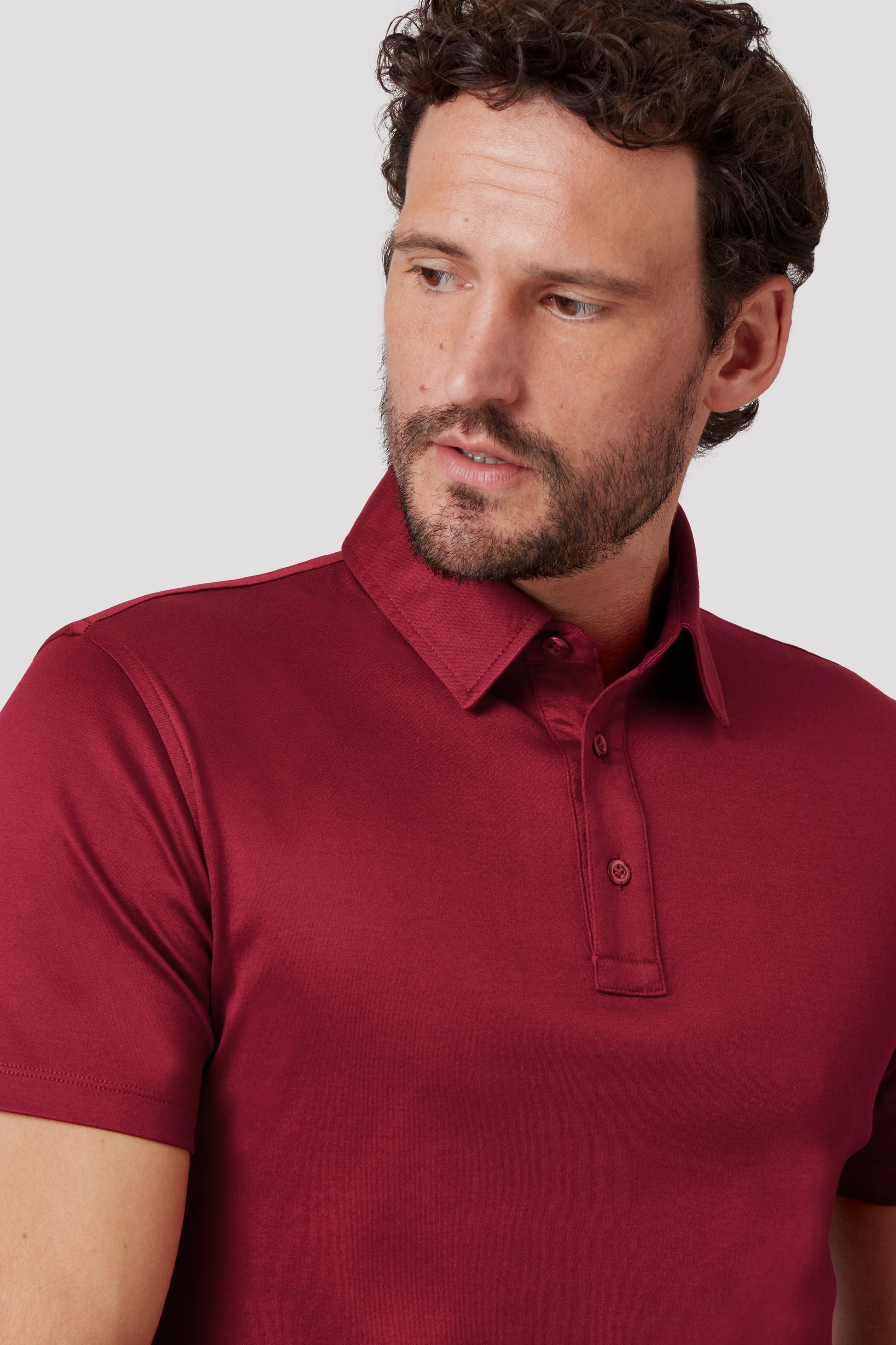 Burgundy Polo Shirt in Egyptian Cotton