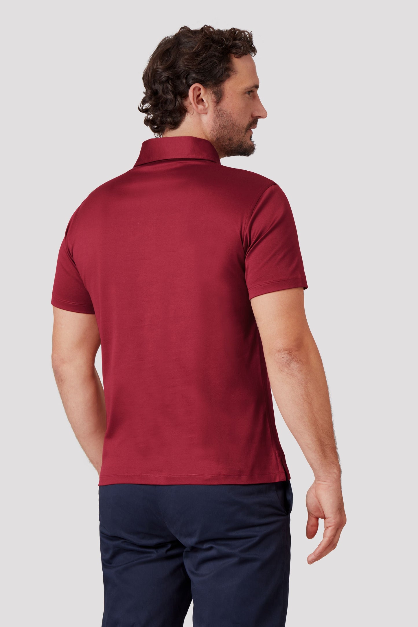 Burgundy Polo Shirt in Egyptian Cotton