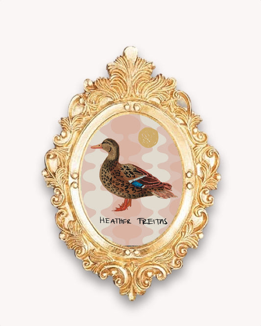 Lady Duck Framed Magnet ( Small )