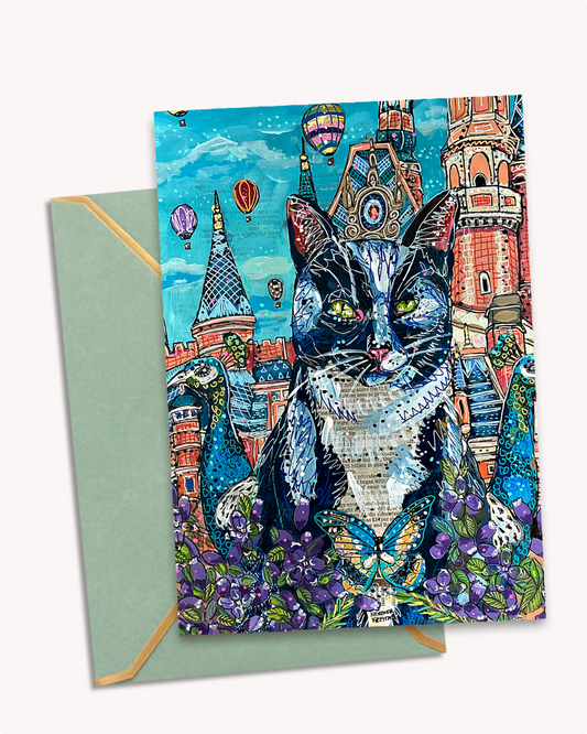Sky Castle Cat - Greeting Card / Fine Art Print
