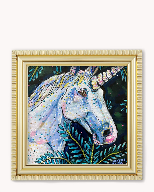 Emerald Unicorn Framed Magnet ( Medium )
