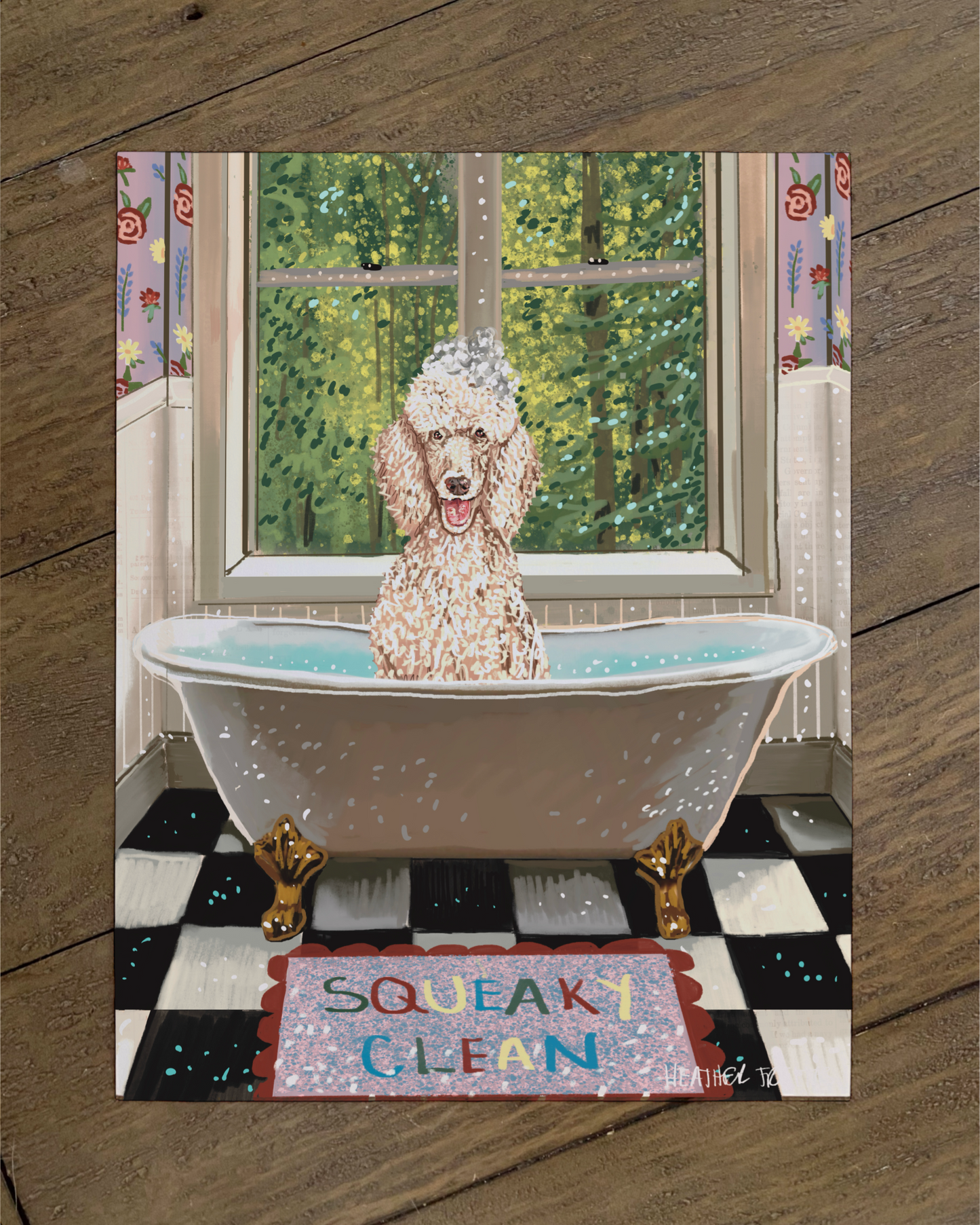 Standard Poodle - Build Your Pet Portrait Paper Print