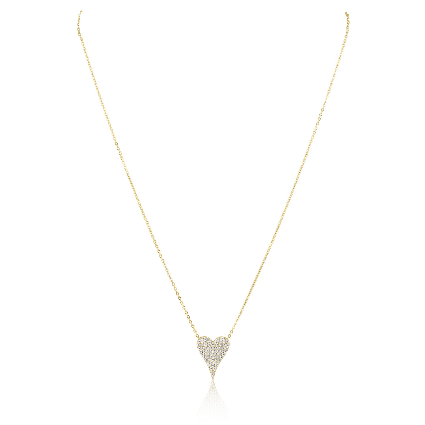 Sara Pave Heart Necklace