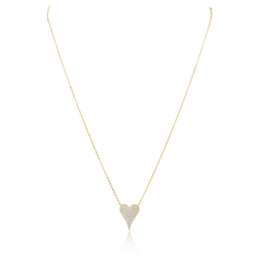 Sara Pave Heart Necklace