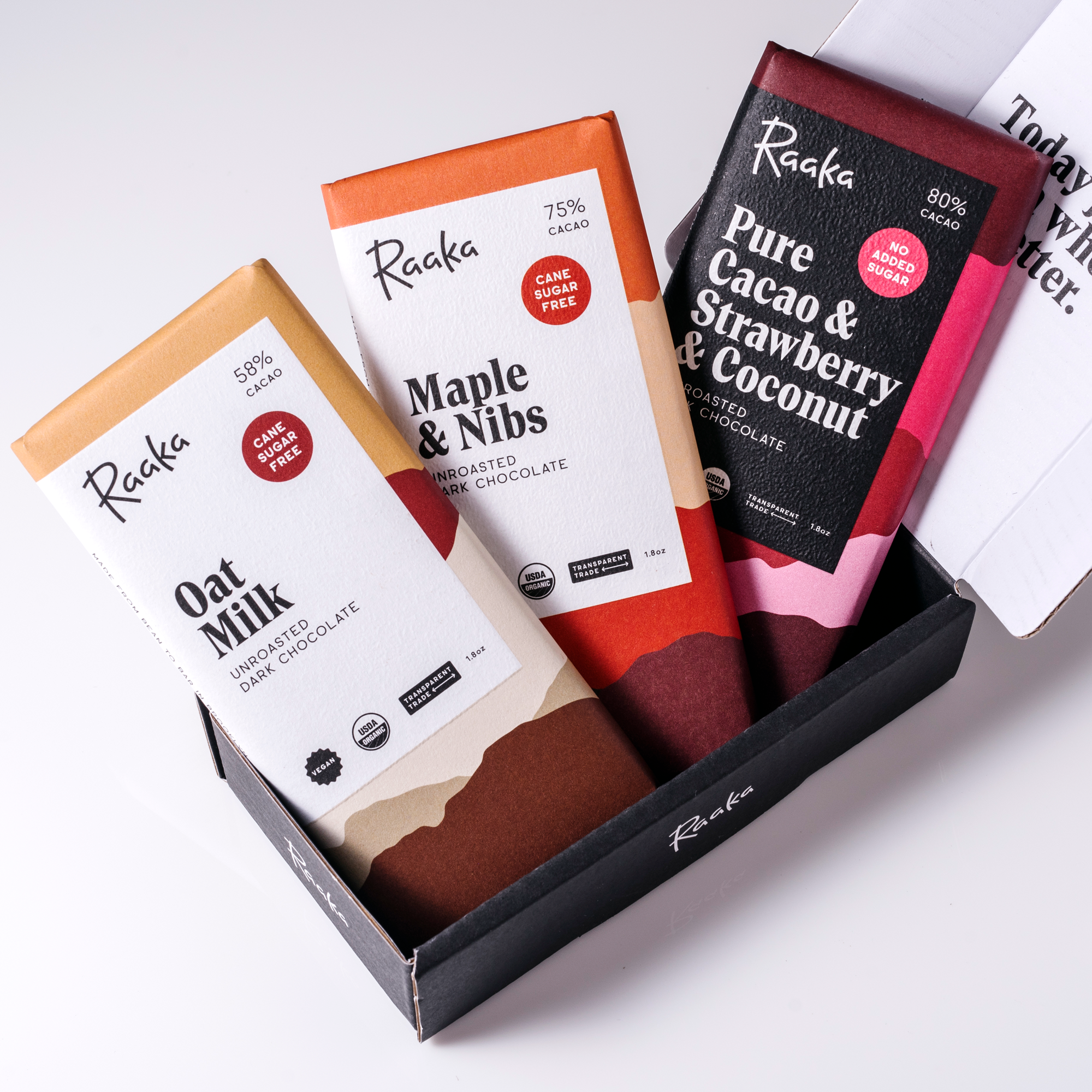 Refined Sugar Free Bundle 3-bar box - Raaka Chocolate