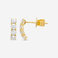Memoire Essentials 18K Yellow Gold Diamond Half Huggie Earrings CEDD208