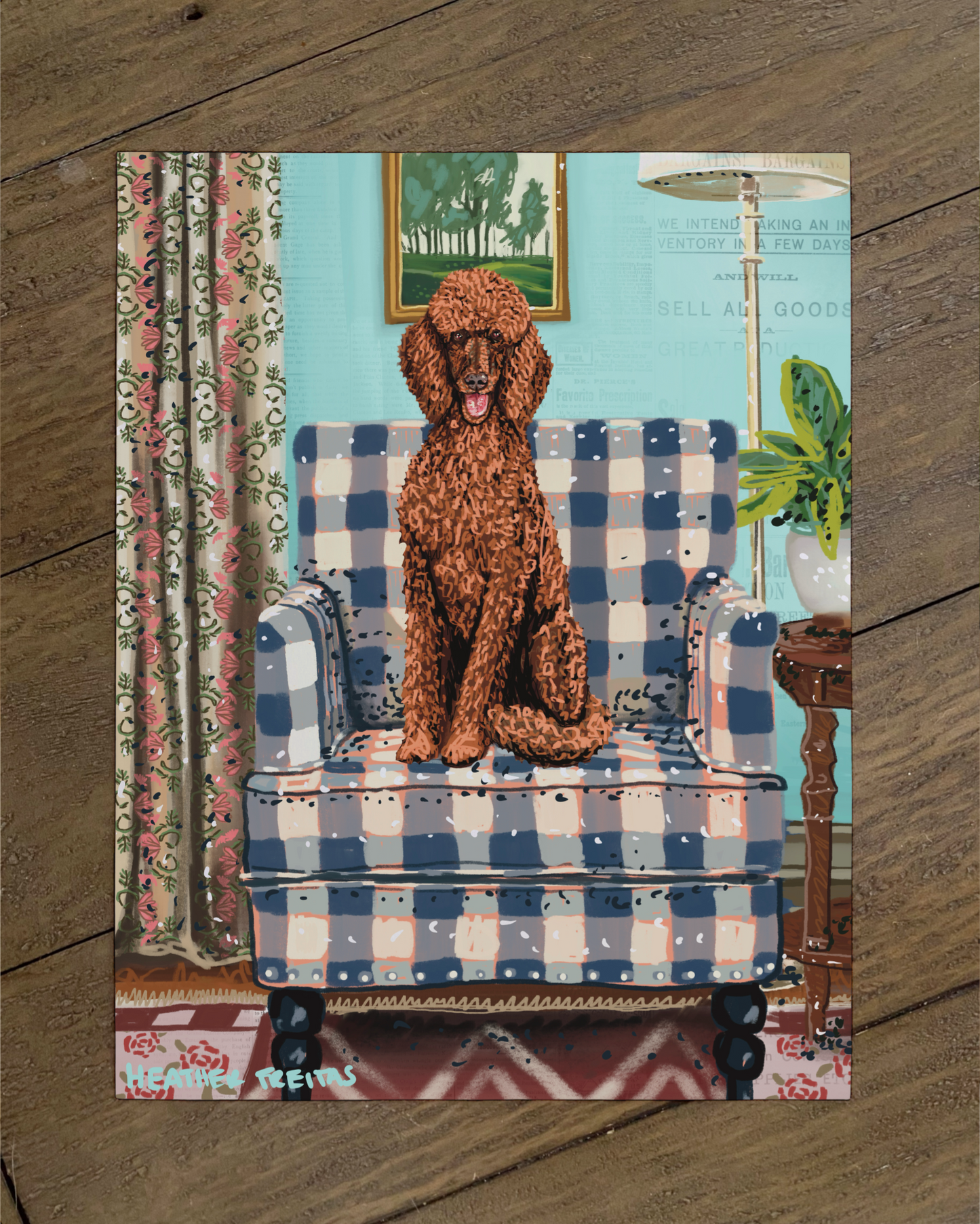 Standard Poodle - Build Your Pet Portrait Paper Print