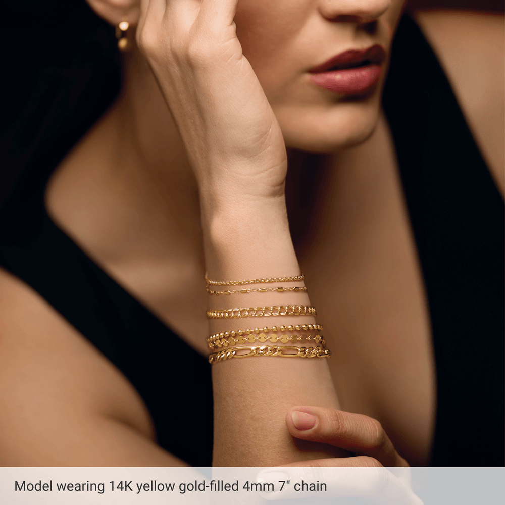 Chaîne Élégante 14K Gold Curb Bracelet