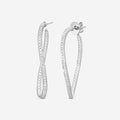 Memoire Channel Set 18K White Gold Diamond Twist Hoop Earrings CHHO216