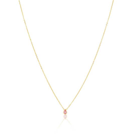 Ines Raindrop Necklace Pink