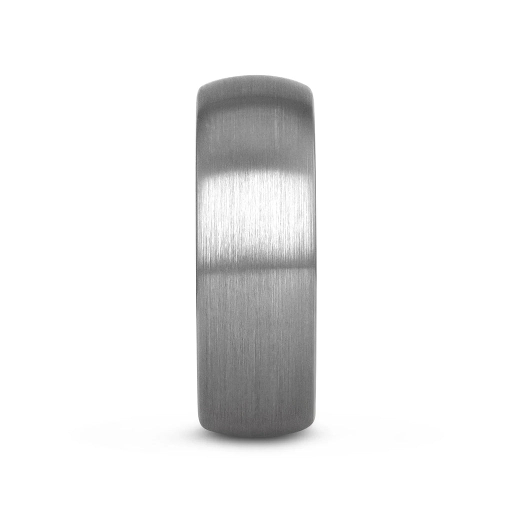 CAMERON Domed Brushed Finish Tungsten Carbide Men's Wedding Band with Rose Gold Ion-Plated Interior - 8mm