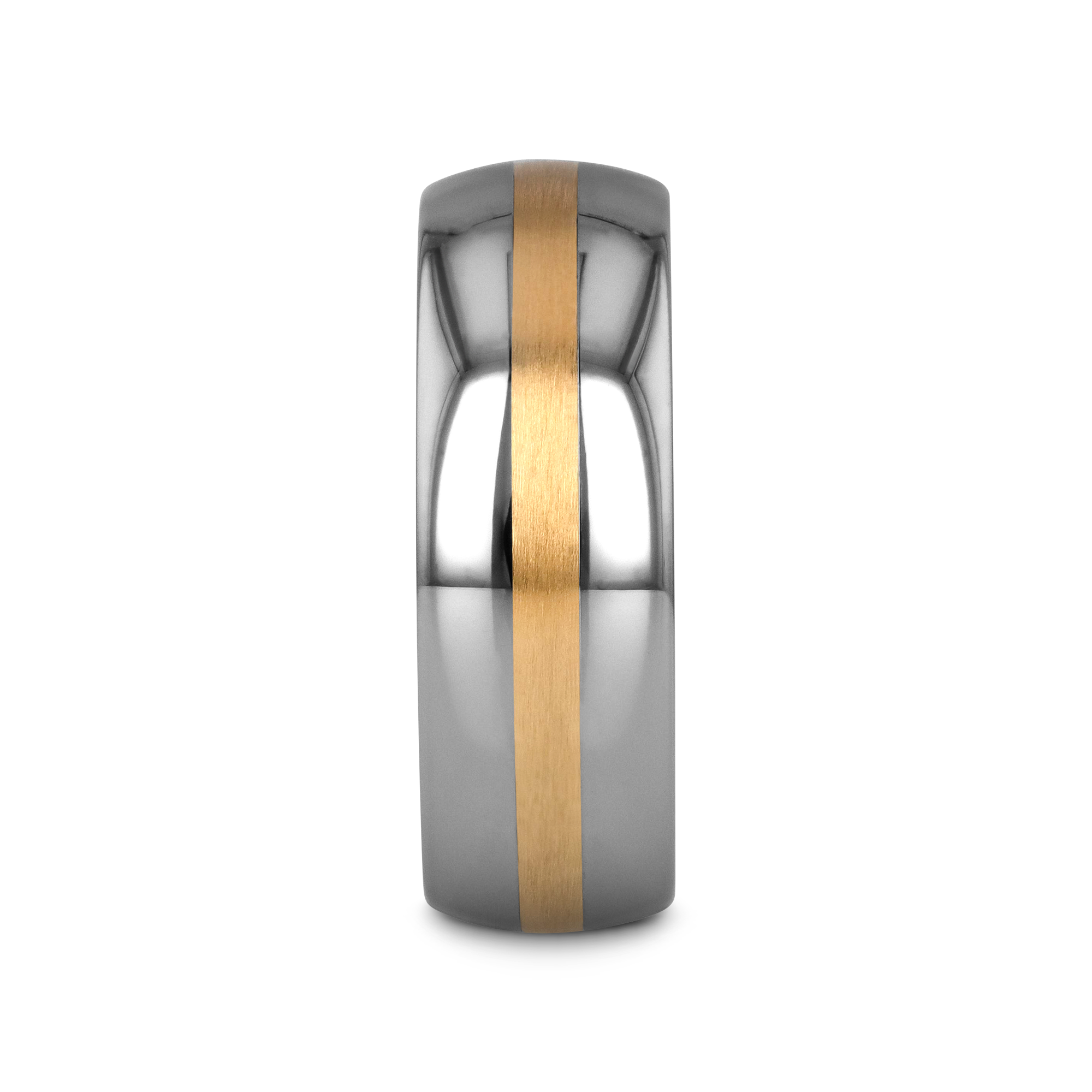 CENTURION 14K Gold Inlaid Domed Tungsten Ring 6mm or 8mm