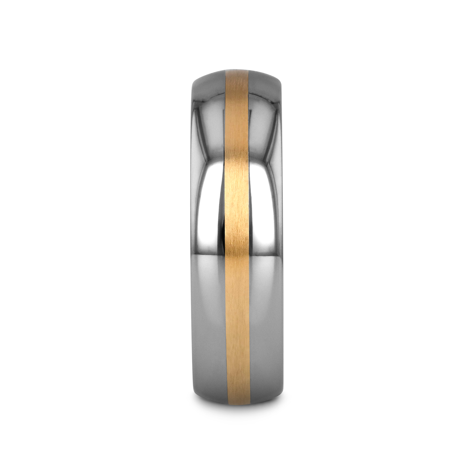 CENTURION 14K Gold Inlaid Domed Tungsten Ring 6mm or 8mm
