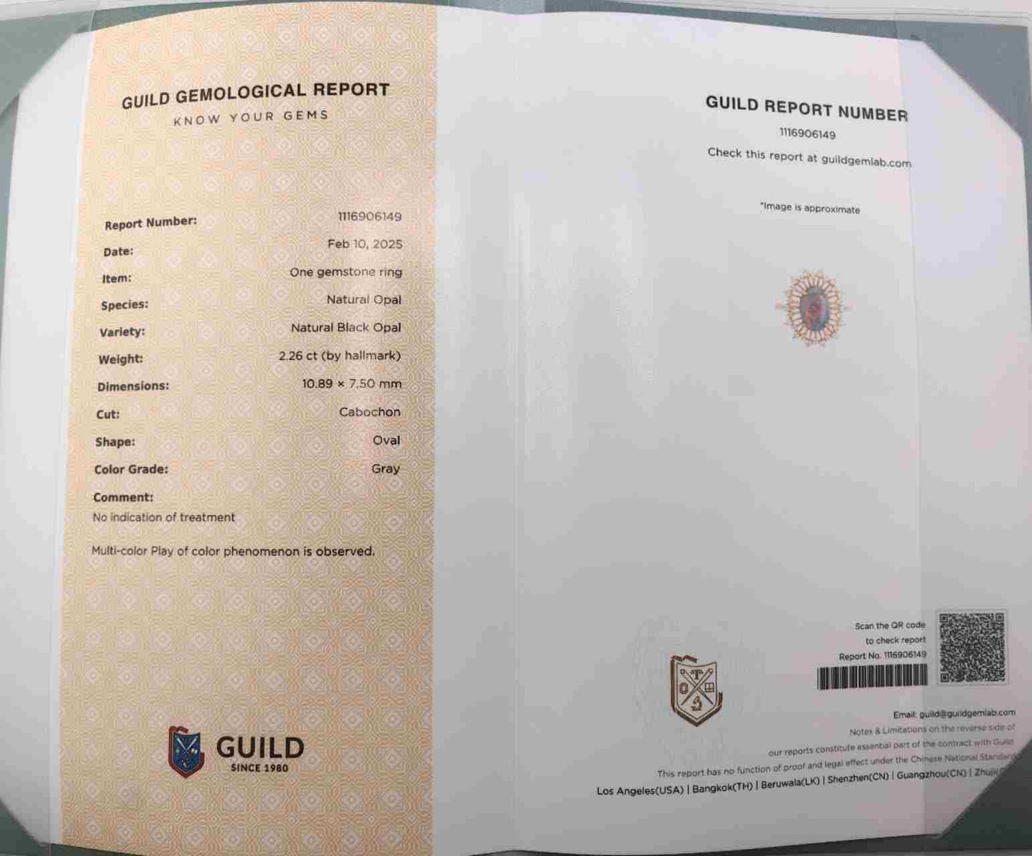 Certificated 2.26ct Play of Color Black Opal Diamond Halo Engagement Ring 18K Gold