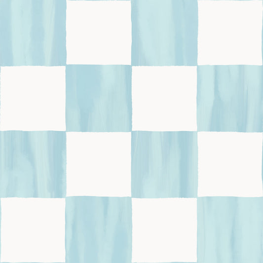 Checkers Wallpaper, light blue