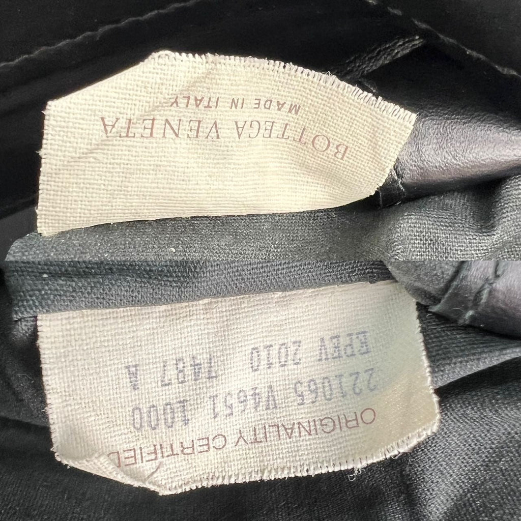 Bottega Veneta Intrecciato  Black Leather Messenger Bag