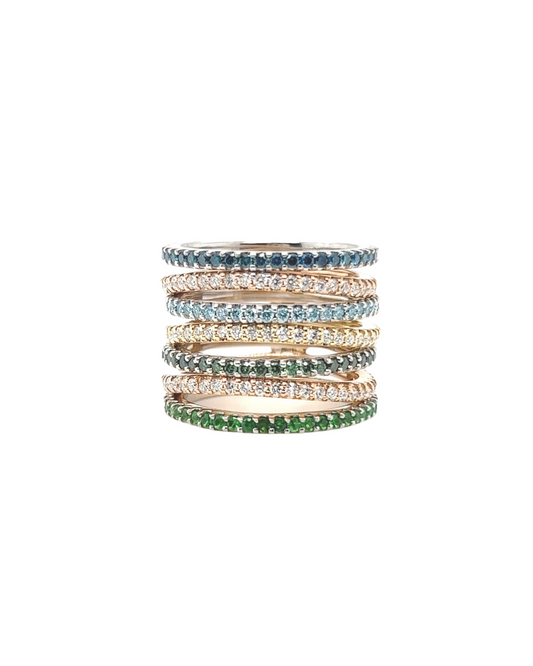 Colored Diamond Stack Ring