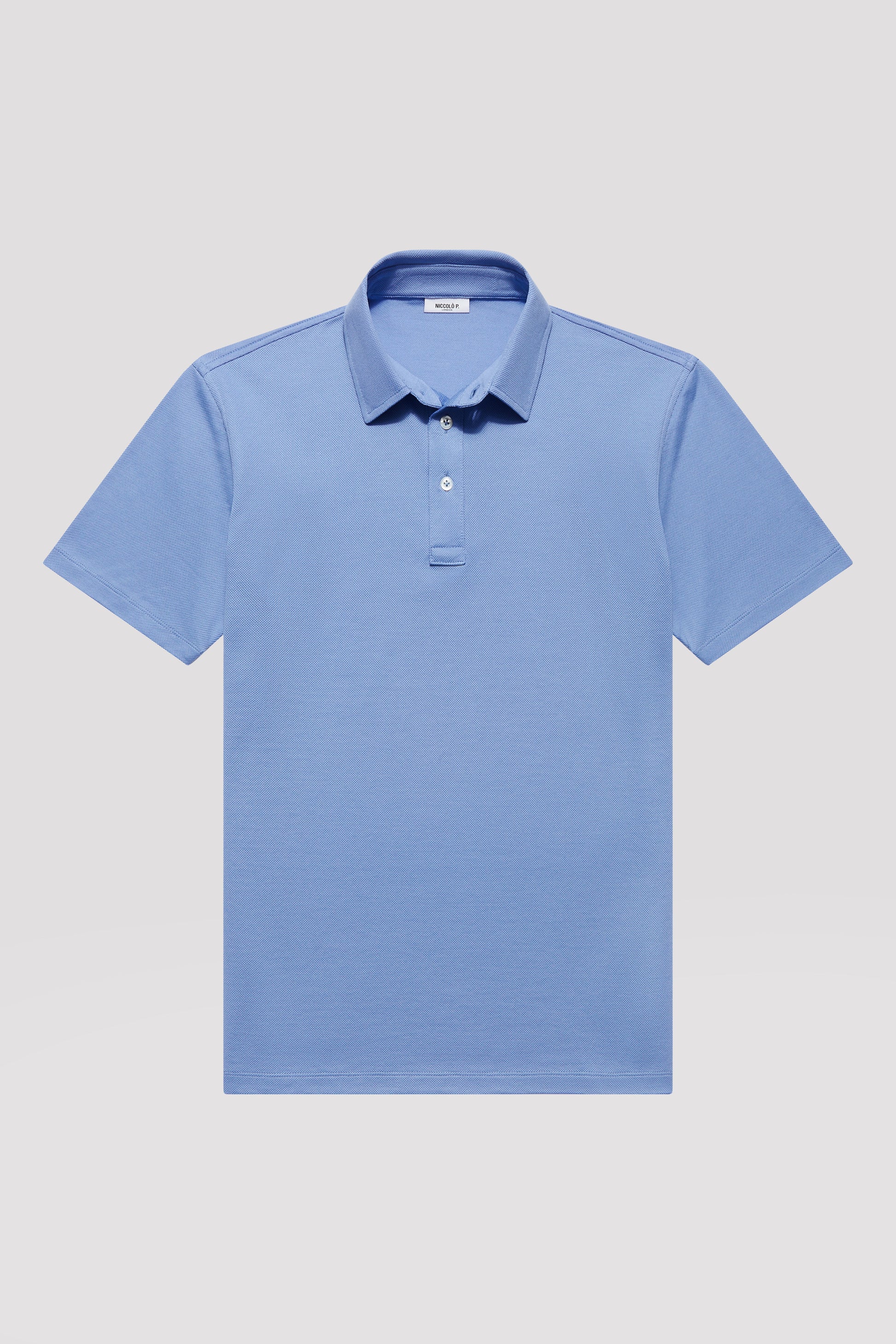 Medium Blue Egyptian Cotton Polo Shirt