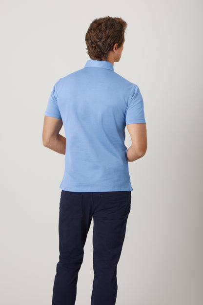 Medium Blue Egyptian Cotton Polo Shirt