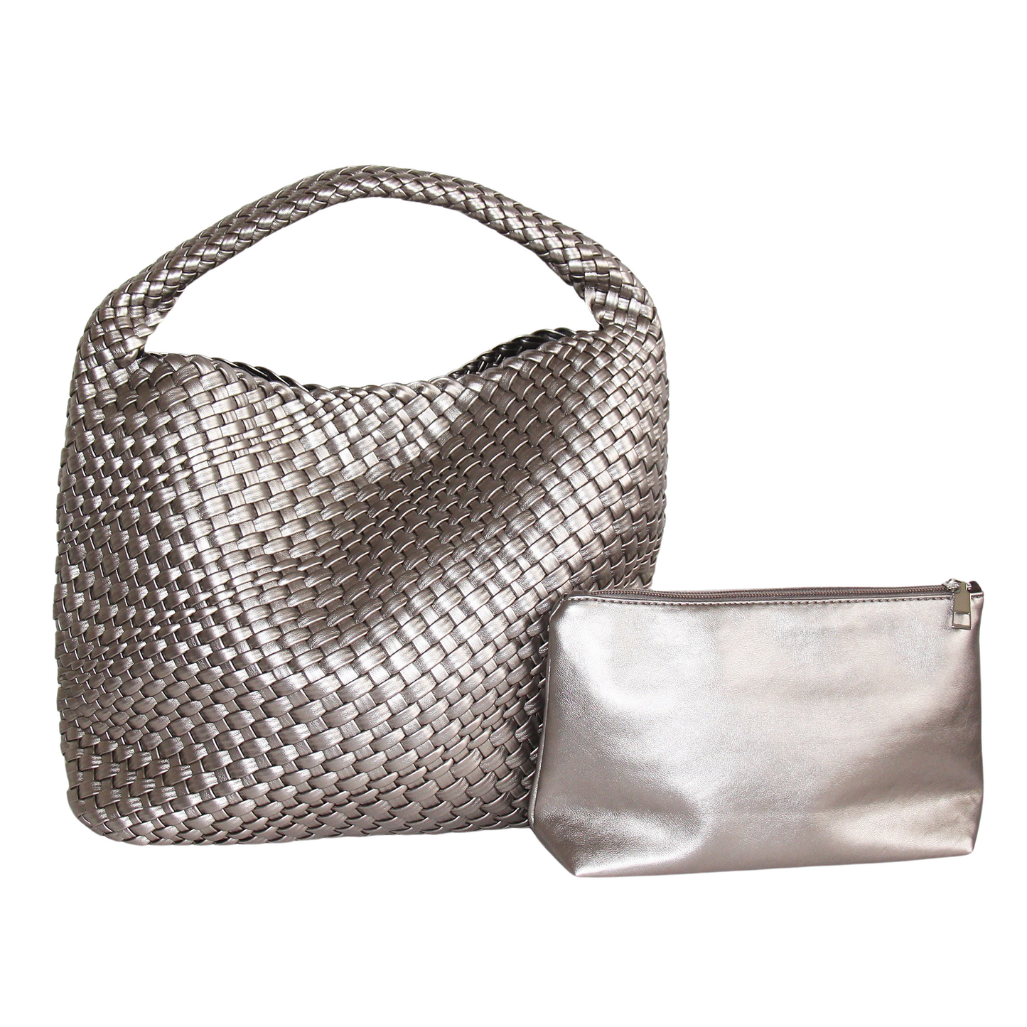 Sydney Woven Vegan Leather Platinum