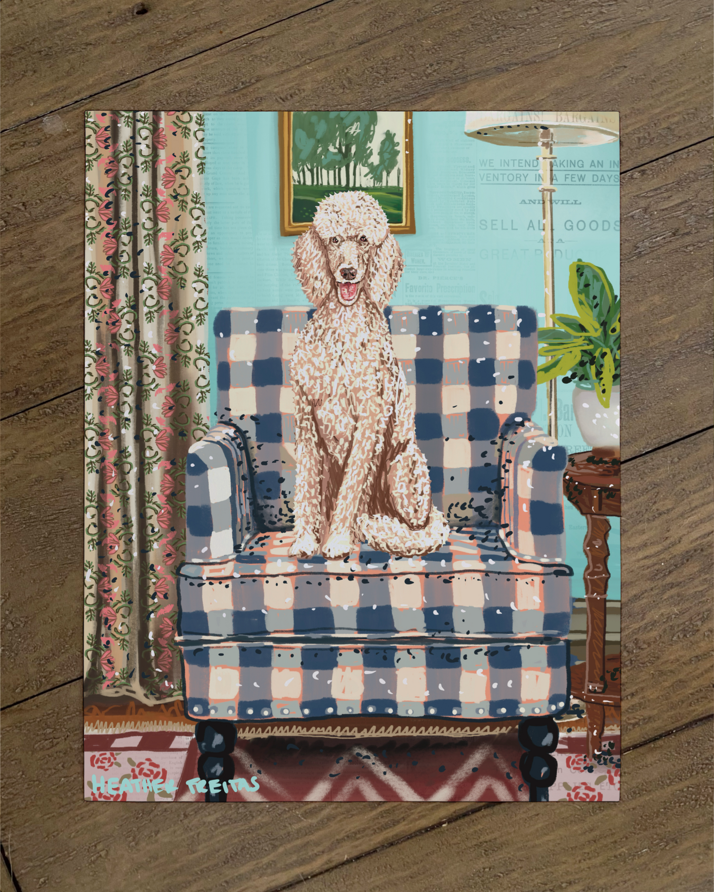 Standard Poodle - Build Your Pet Portrait Paper Print