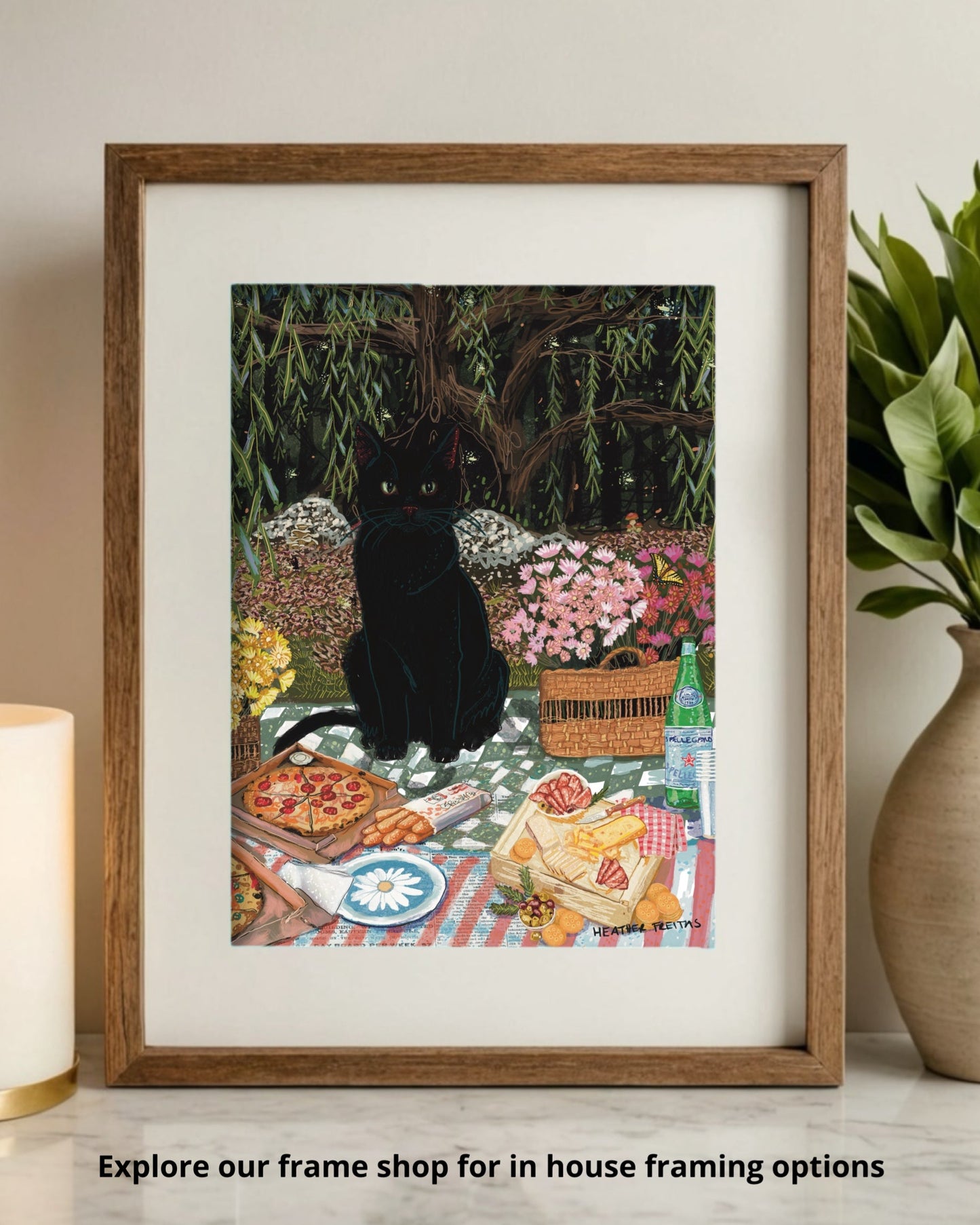 Black Cat - Build Your Pet Portrait Paper Print