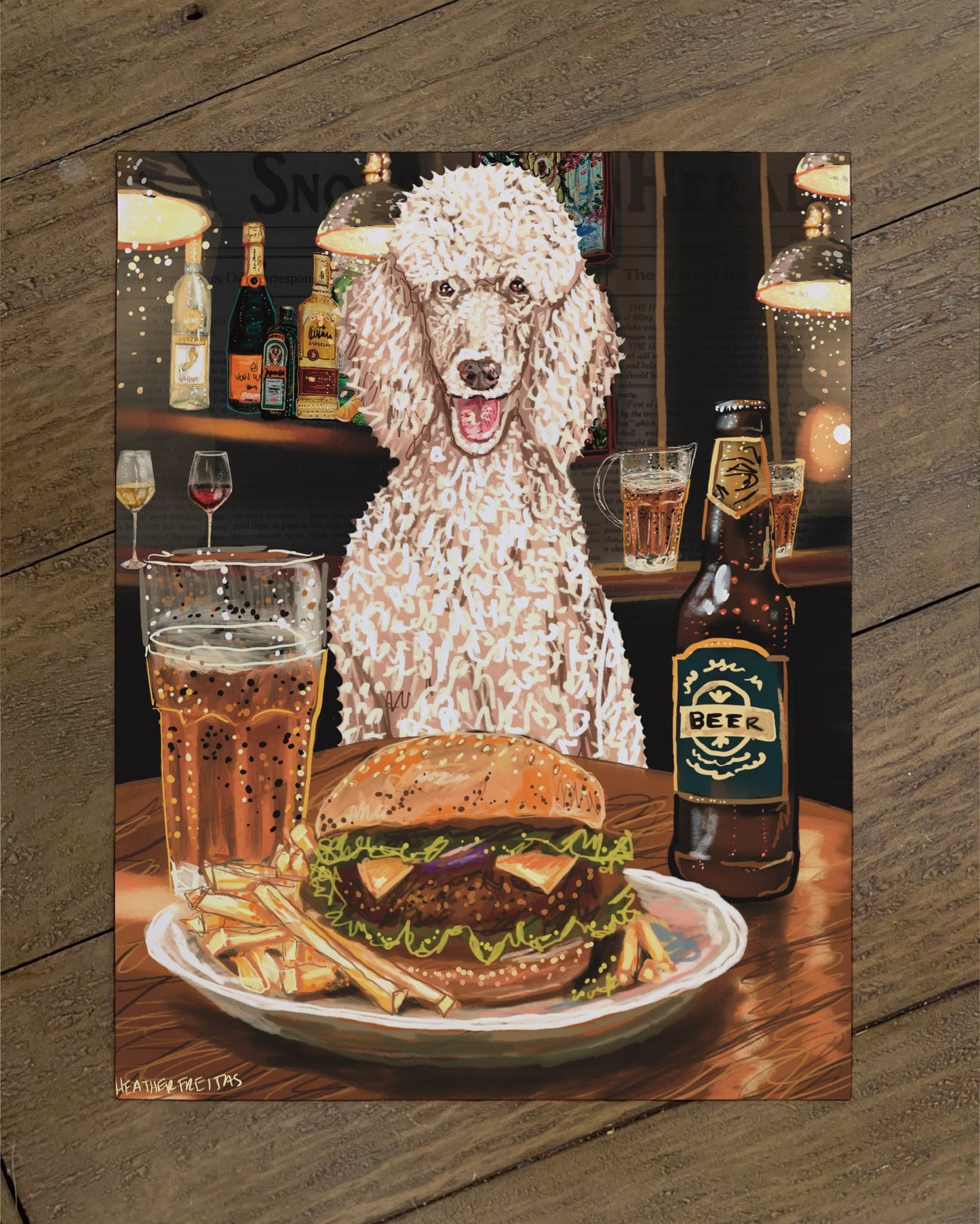 Standard Poodle - Build Your Pet Portrait Paper Print