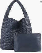 Sydney Woven Vegan Leather Navy